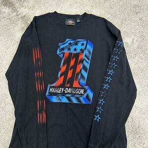 Harley-Davidson Black and Red Long Sleeve Tee